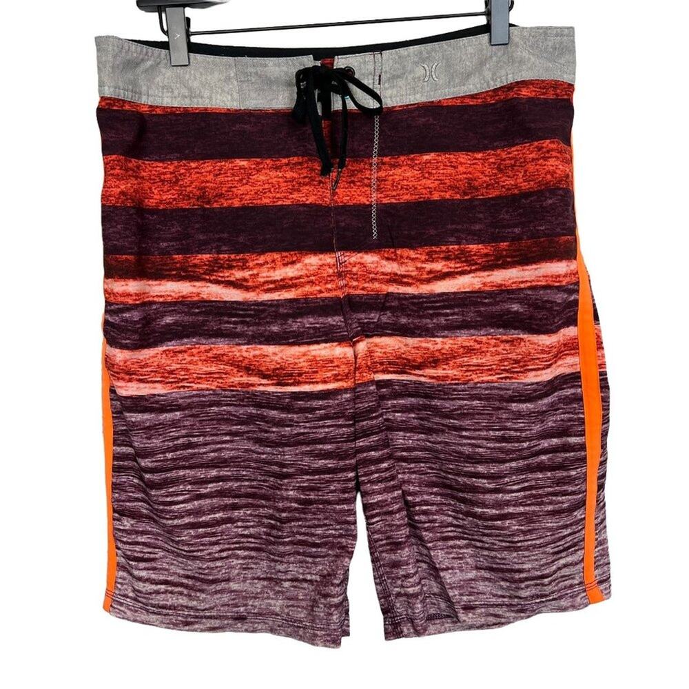 Hurley Phantom Board Shorts Chino Shorts Hybrid Size Large Orange Red Gray Black